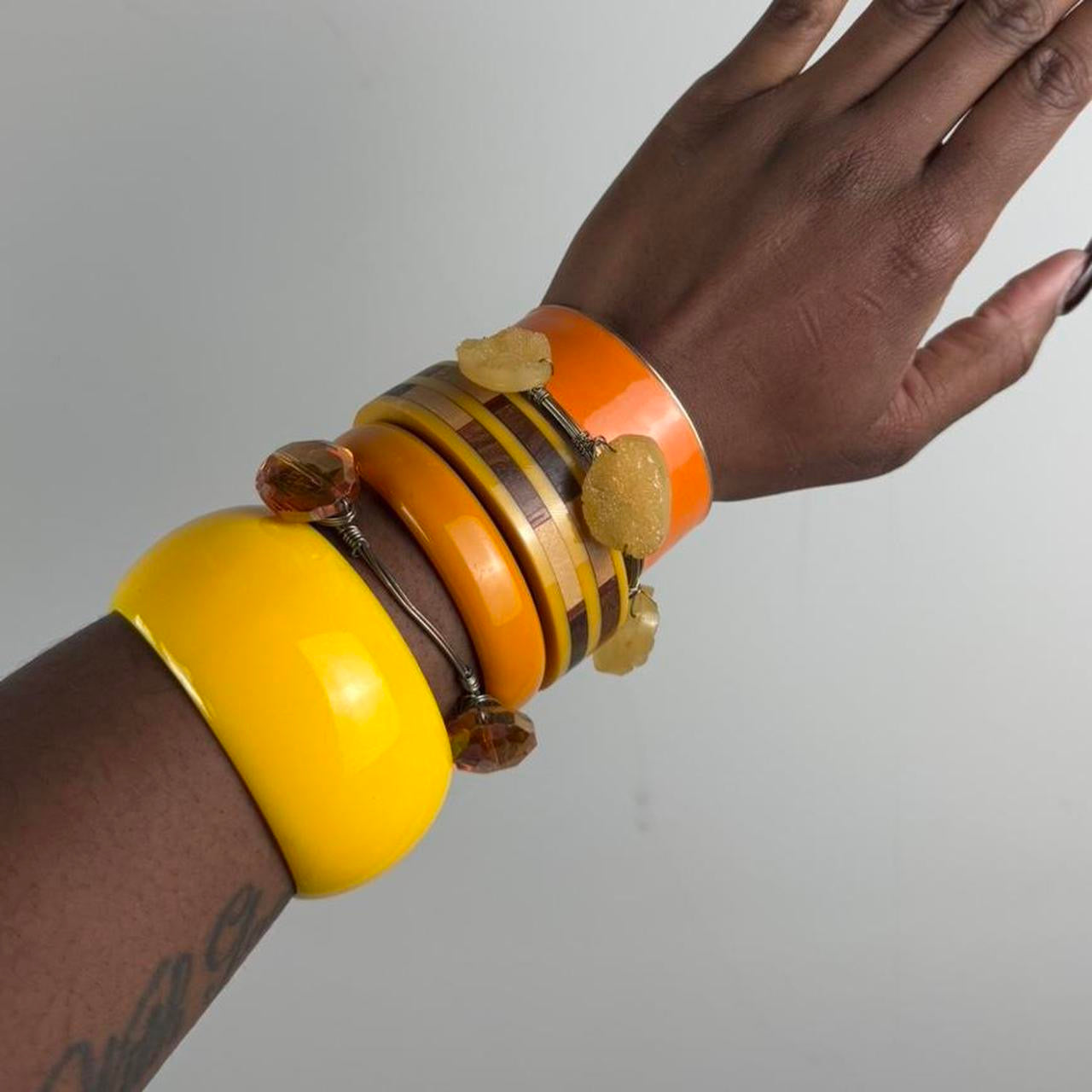 Multicolored Bangle Stack