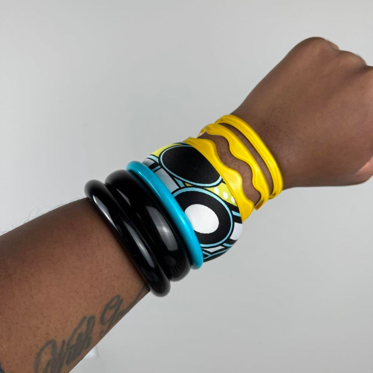 Multicolored Bangle Cuff Stack
