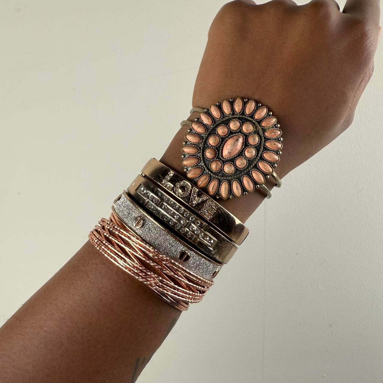 Multicolored Bangle Cuff Stack
