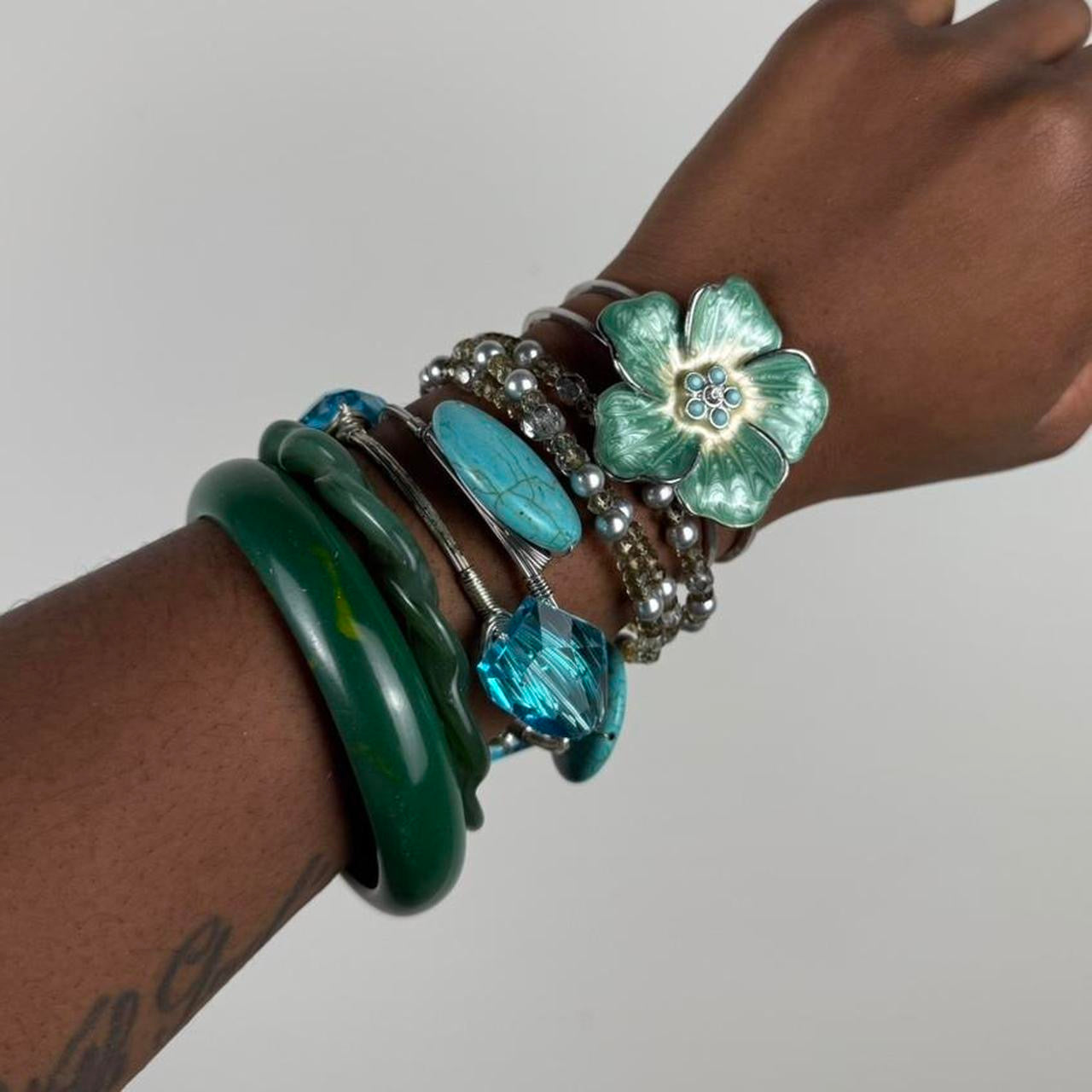 Multicolored Bangle Cuff Stack