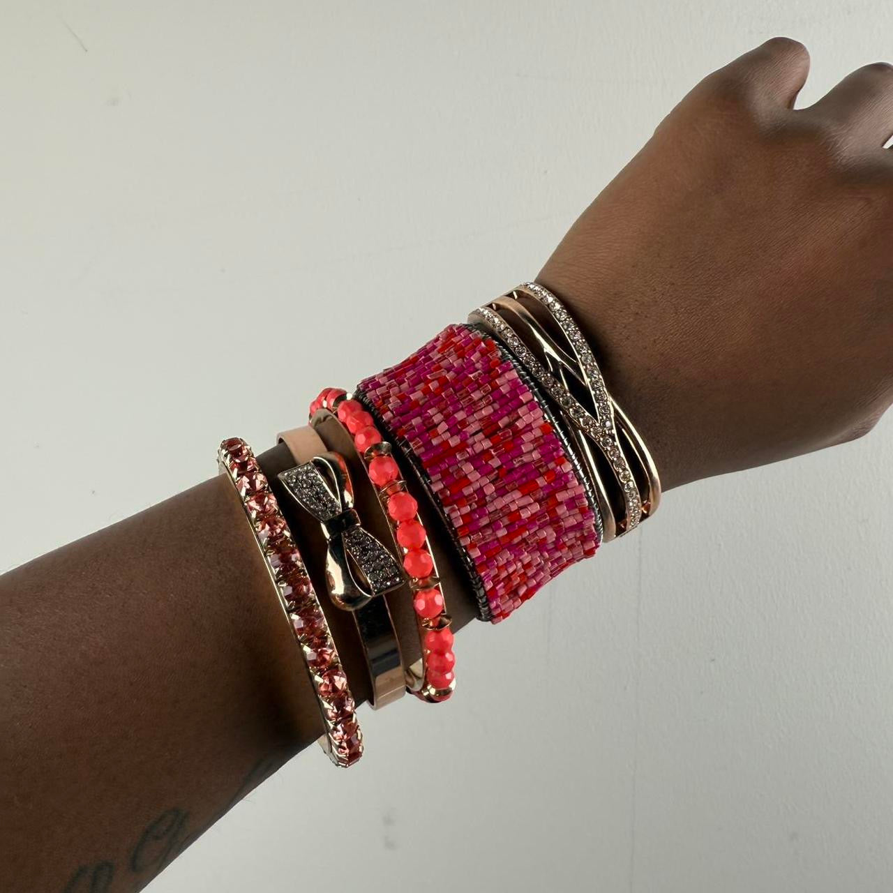 Multicolored Bangle Cuff Stack