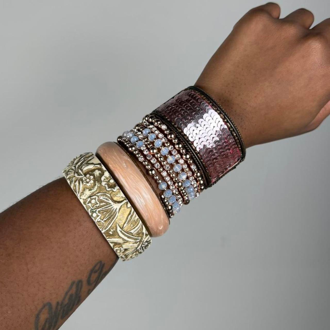 Multicolored Bangle Stack
