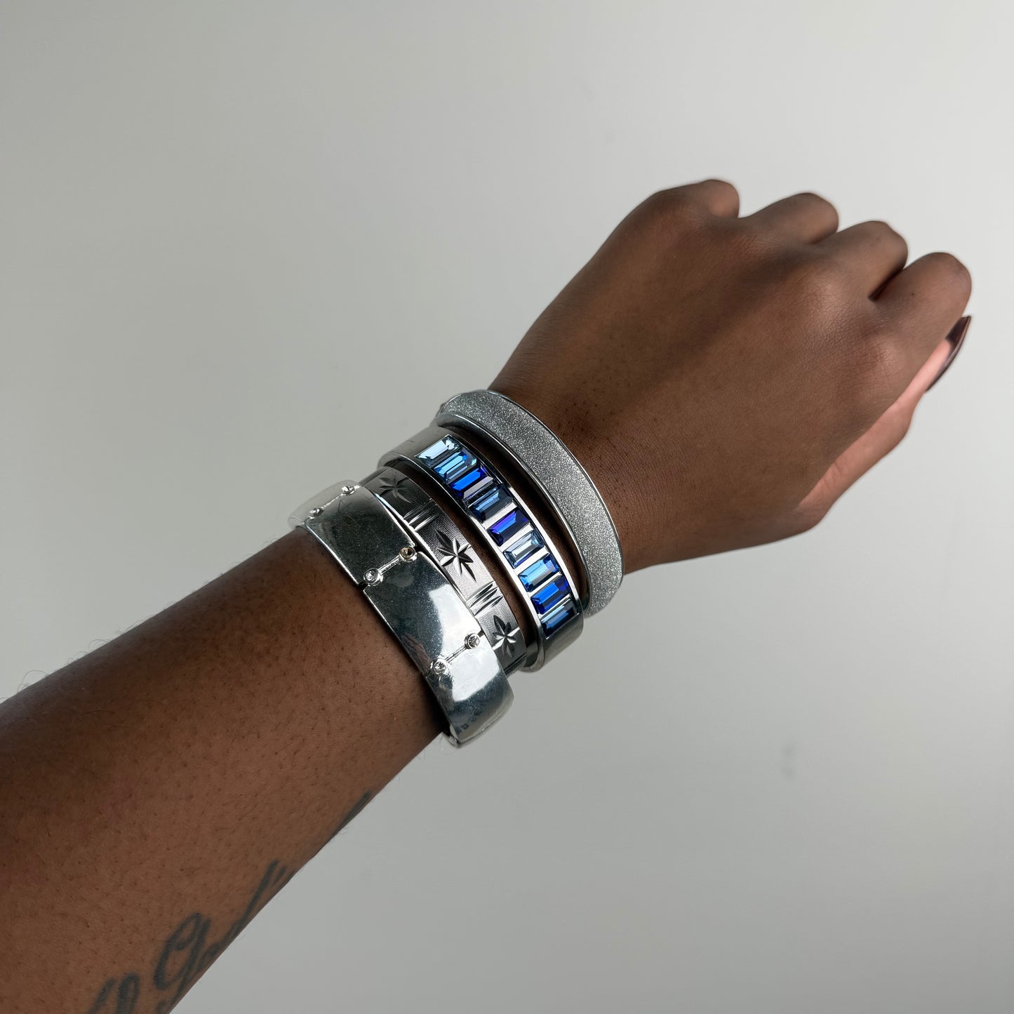 Multicolored Bangle Cuff Stack