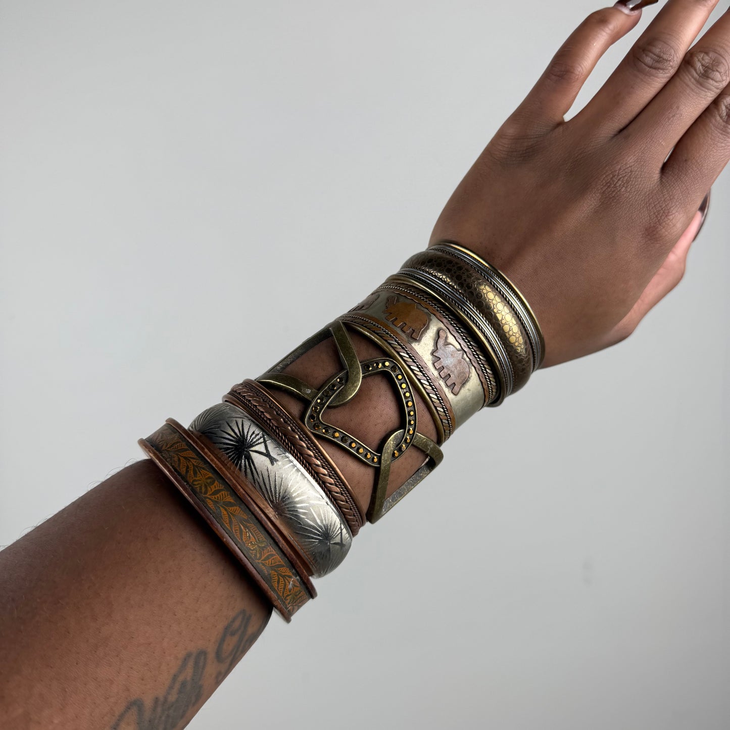 Boho bangle cuff stack