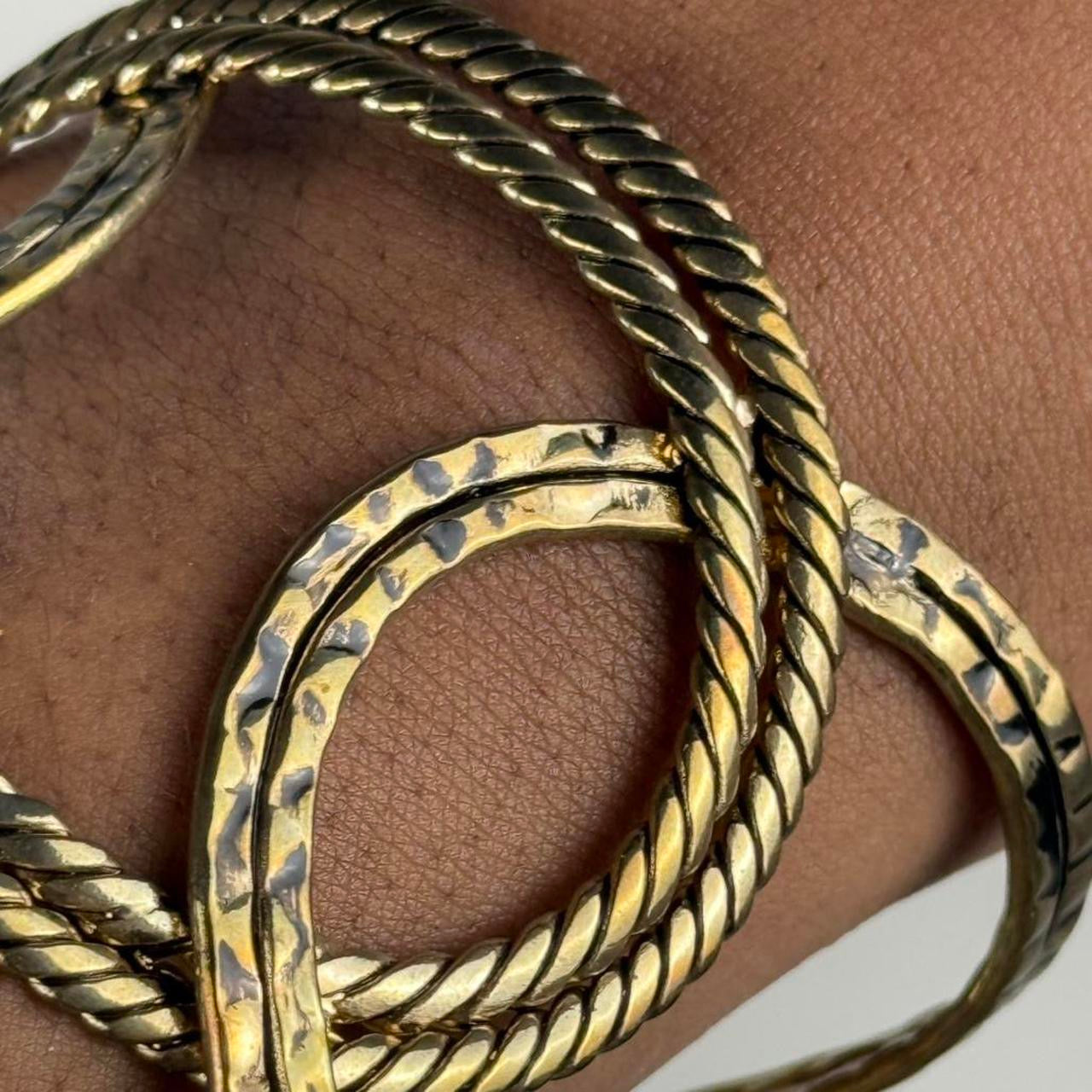 Gold tone bangle cuff