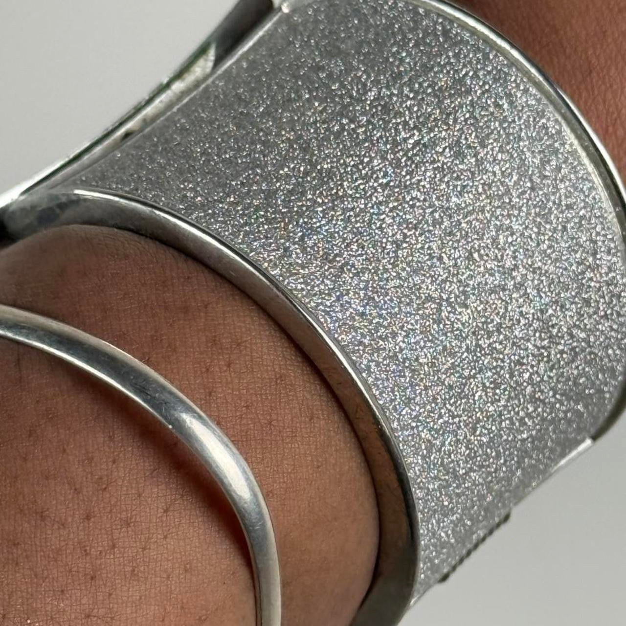 Silver tone cuff stack