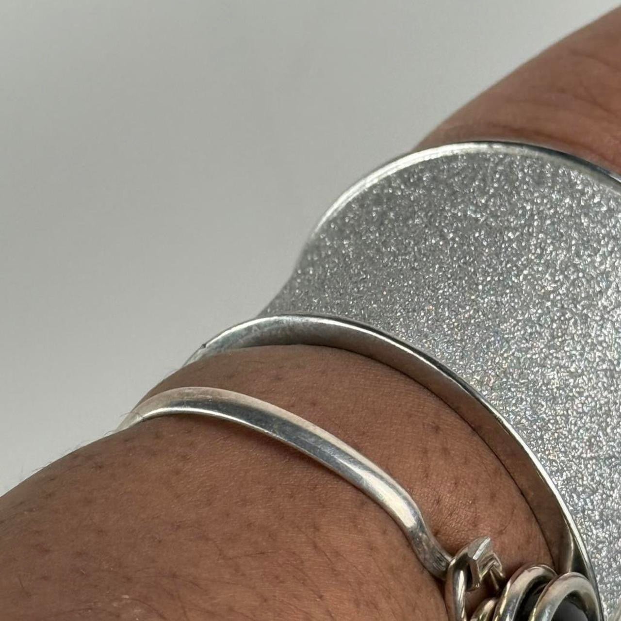 Silver tone cuff stack