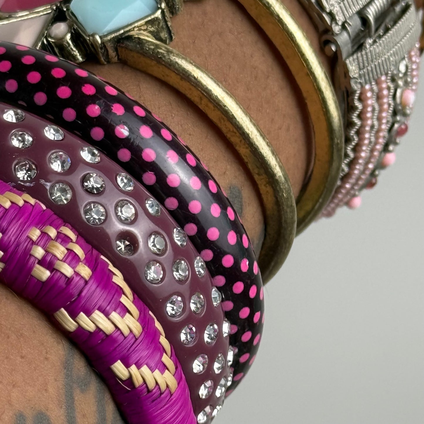 Multicolored Bangle Stack