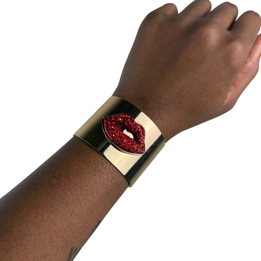 Gold tone bangle cuff