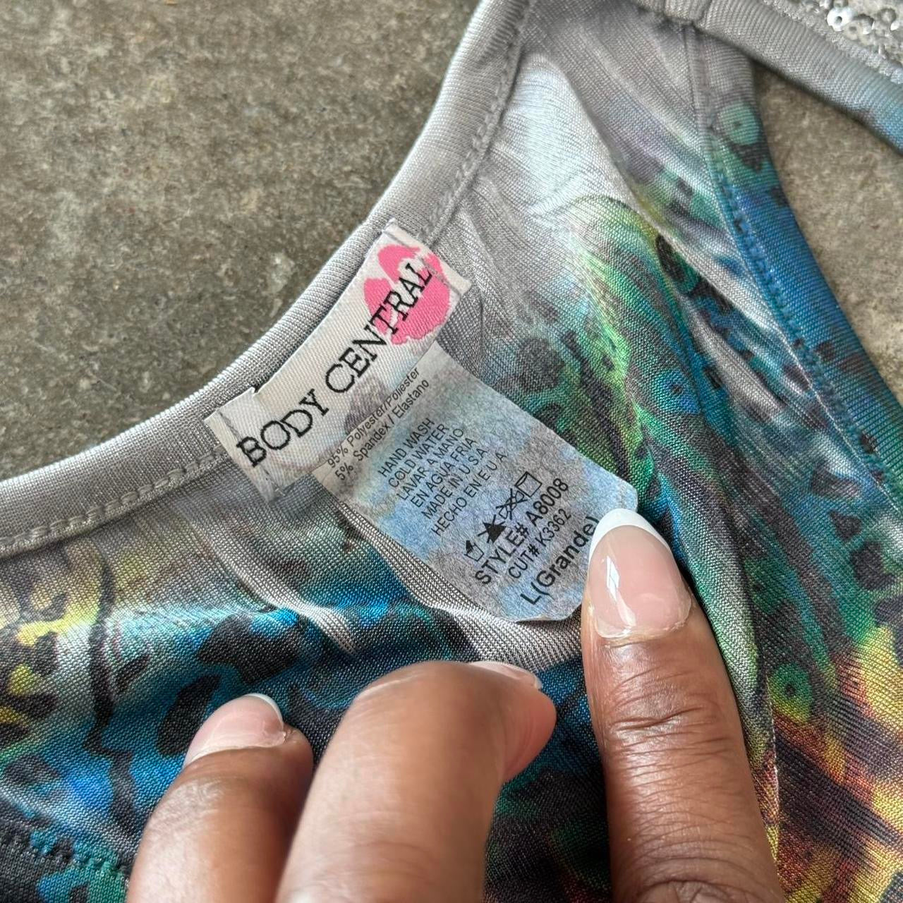 Multi-coloured sequin tank top