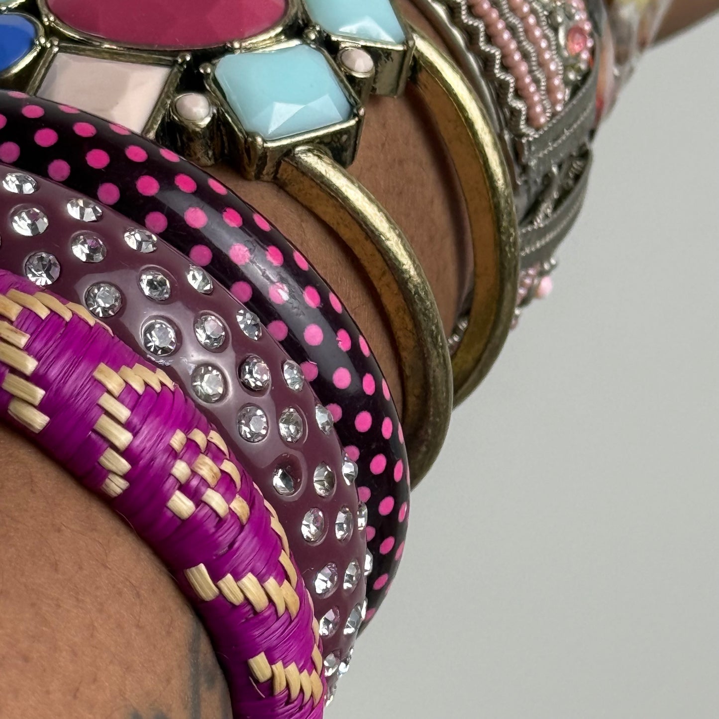 Multicolored Bangle Stack