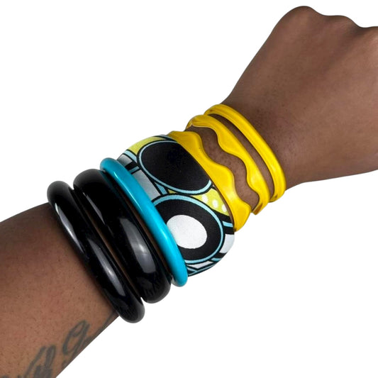 Multicolored Bangle Cuff Stack