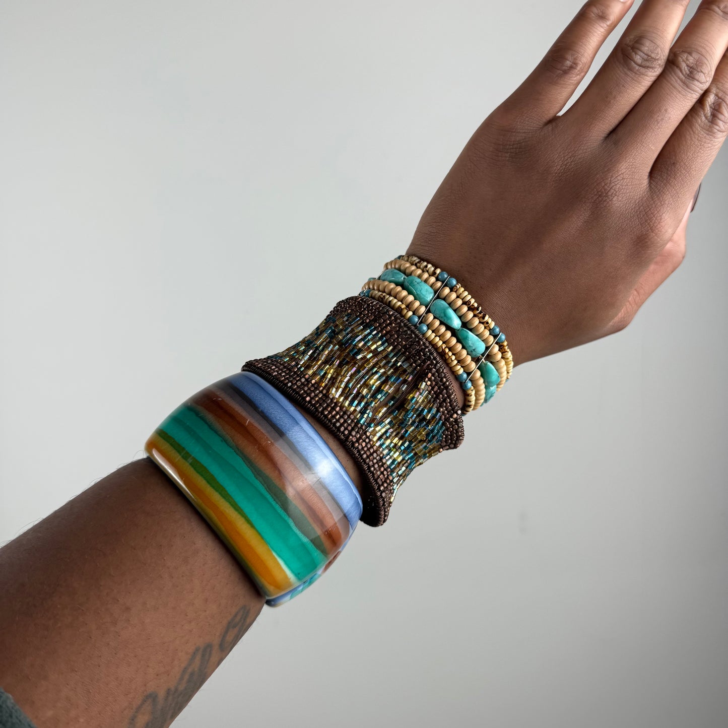 Multicolored Bangle Stack