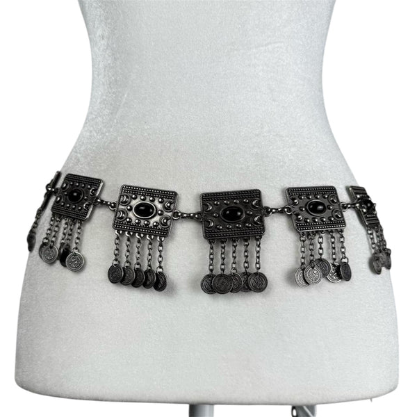 Silver tone chain belt