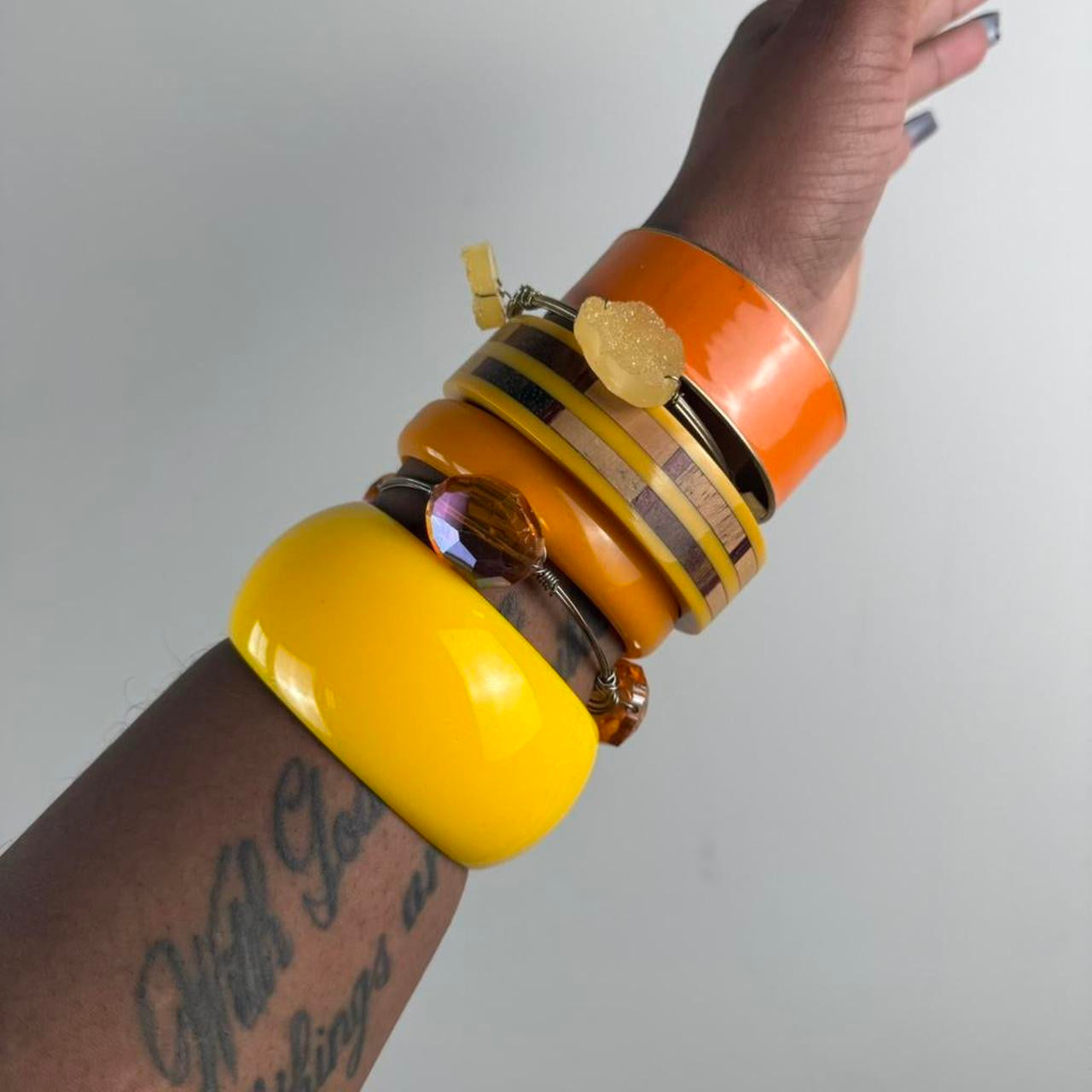 Multicolored Bangle Stack