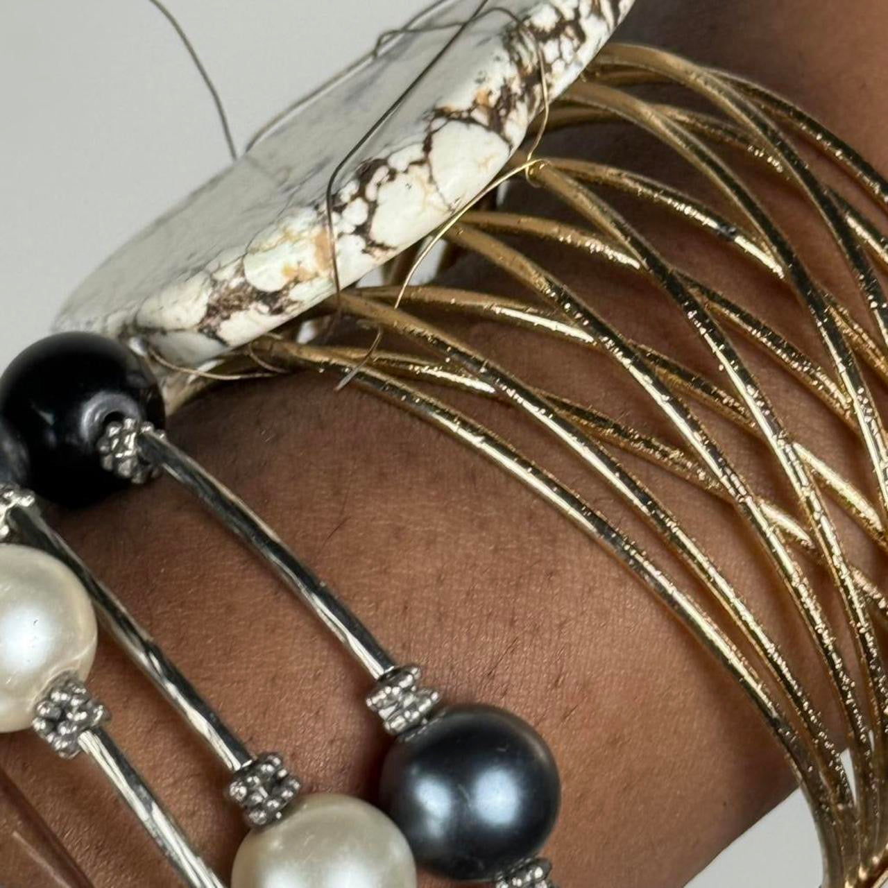 Multicolored Bangle Stack