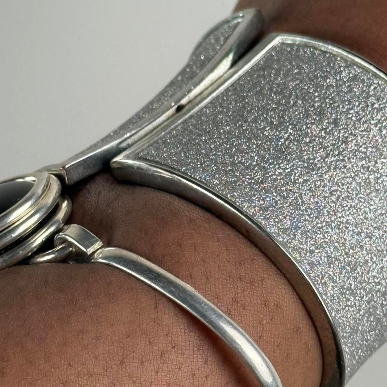 Silver tone cuff stack