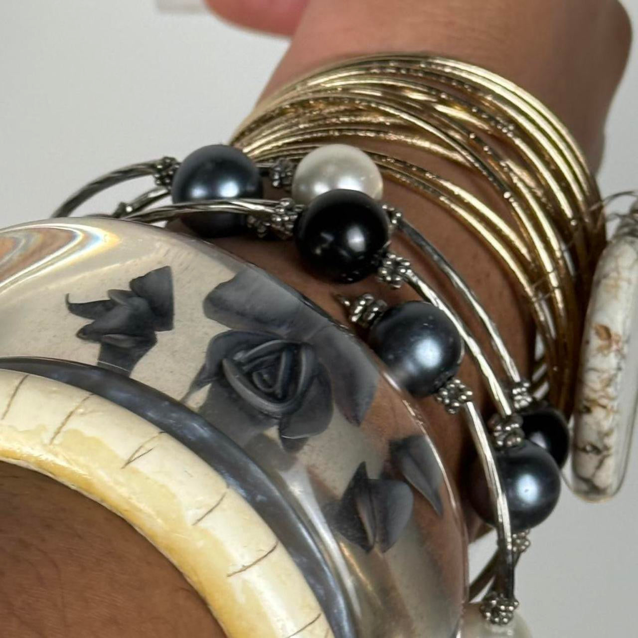 Multicolored Bangle Stack