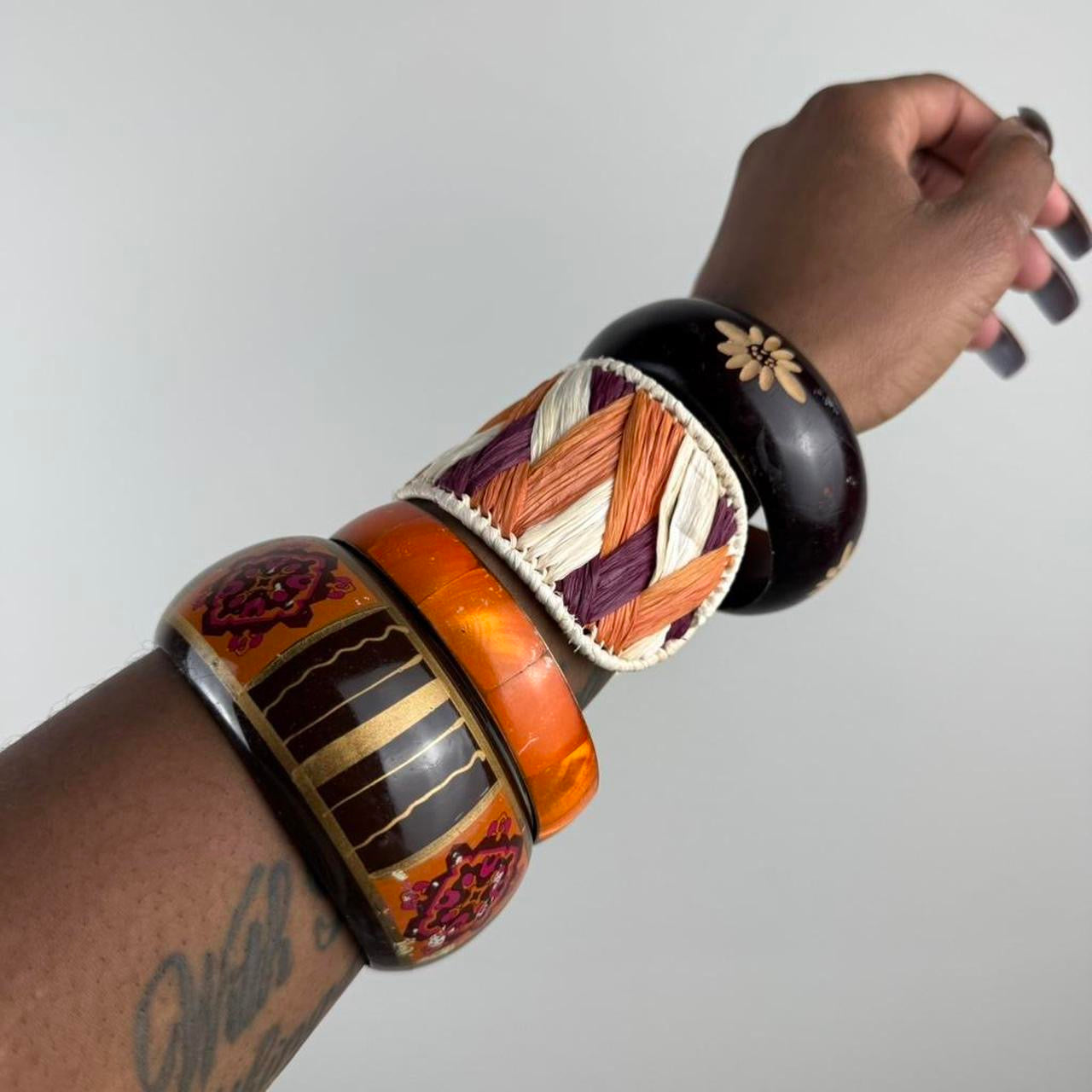 Multicolored Bangle Stack