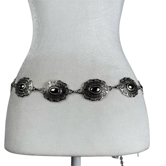 Silver tone chain belt