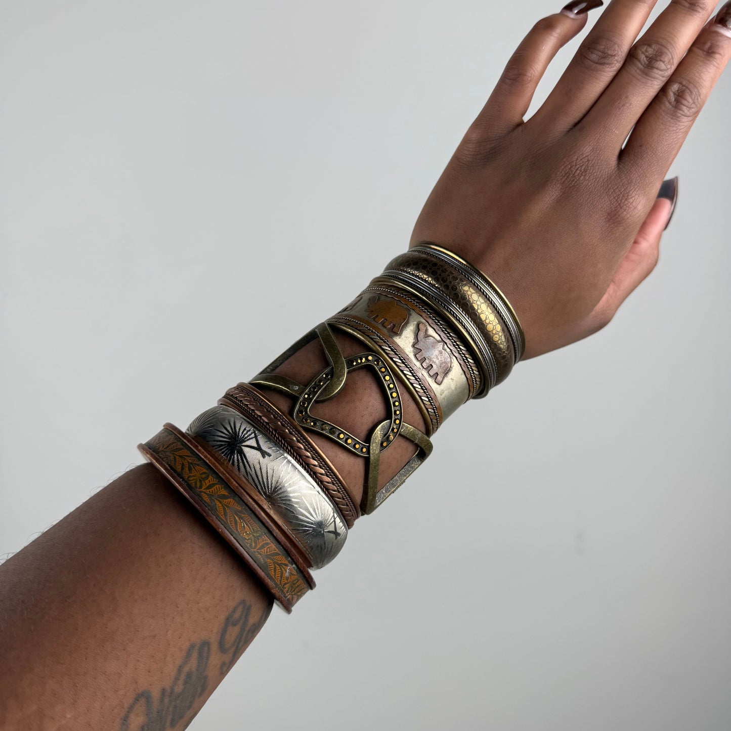 Boho bangle cuff stack