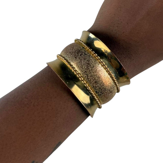 Gold tone bangle cuff