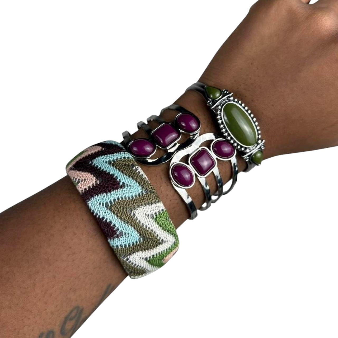 Multicolored Bangle Stack
