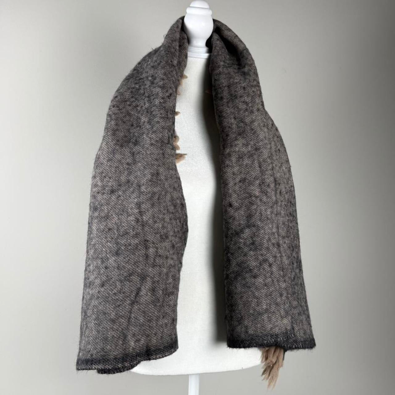 Grey and brown chunky scarf