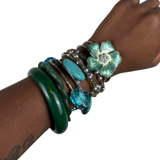 Multicolored Bangle Cuff Stack