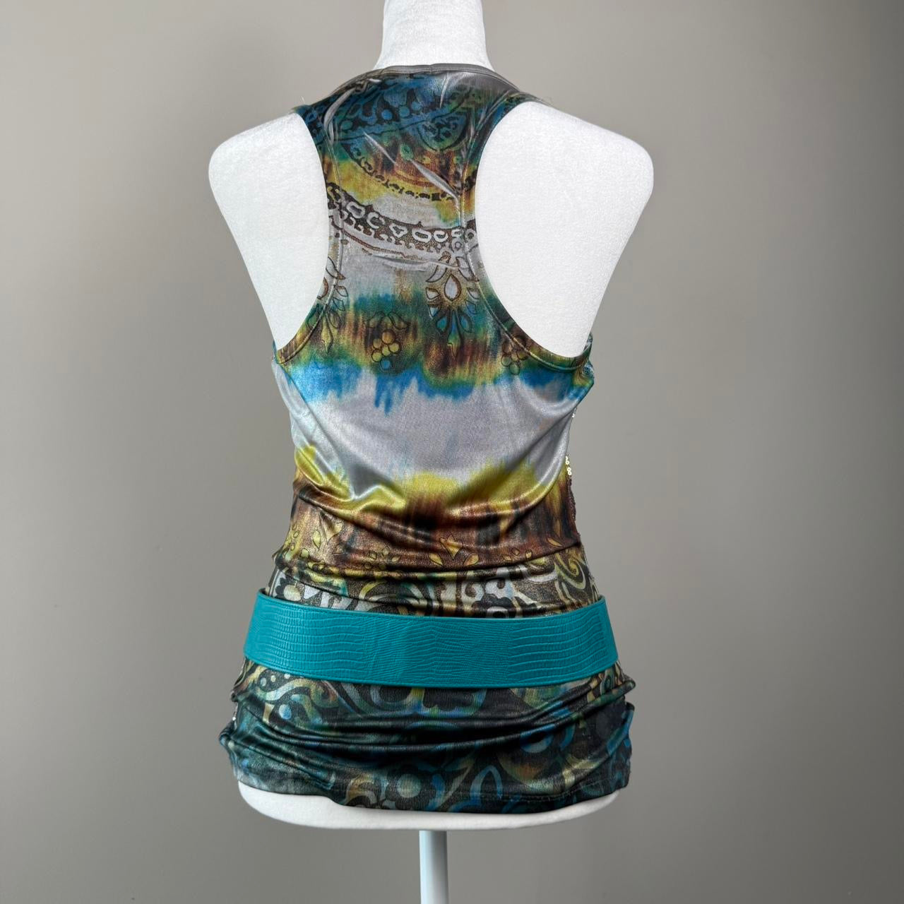 Multi-coloured sequin tank top