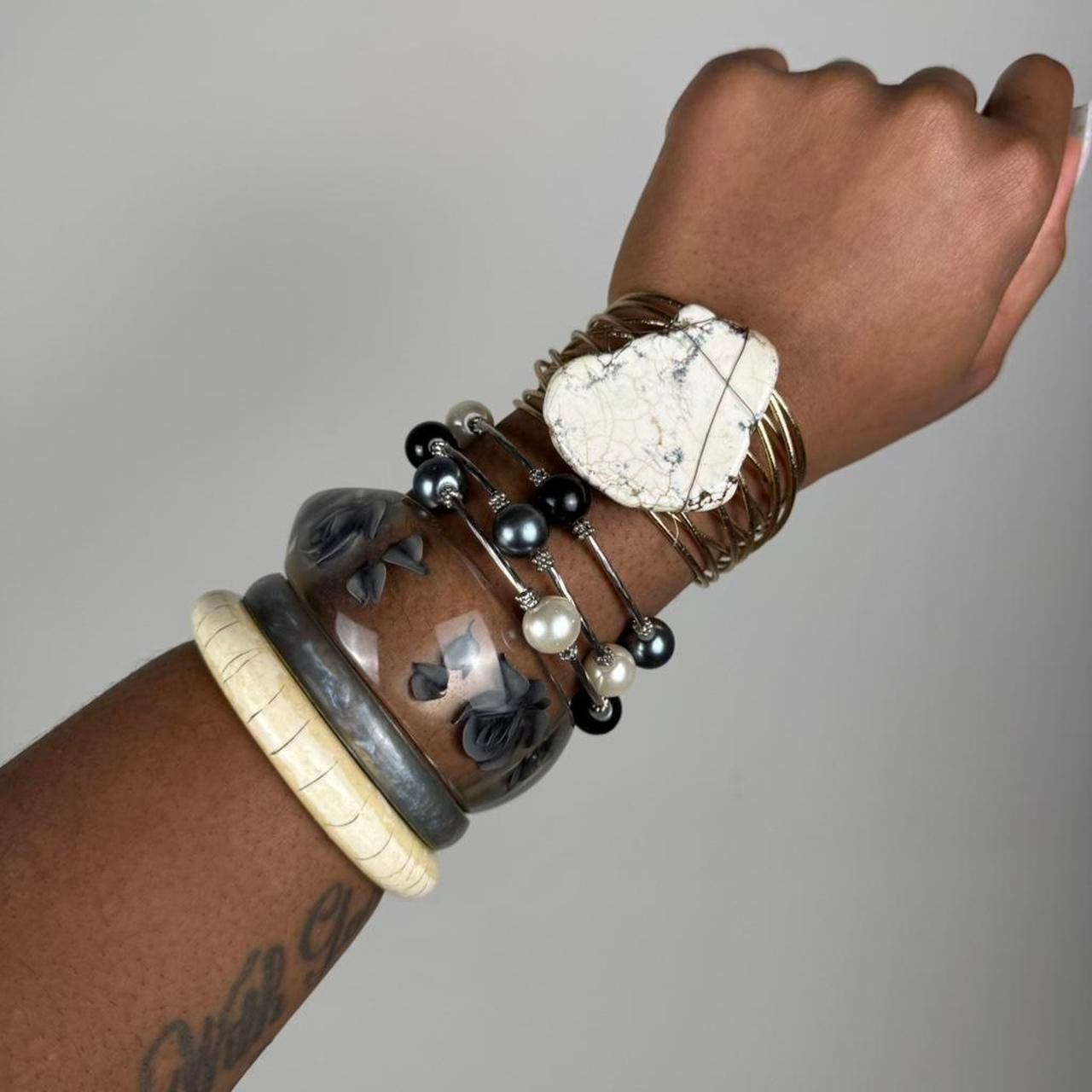 Multicolored Bangle Stack