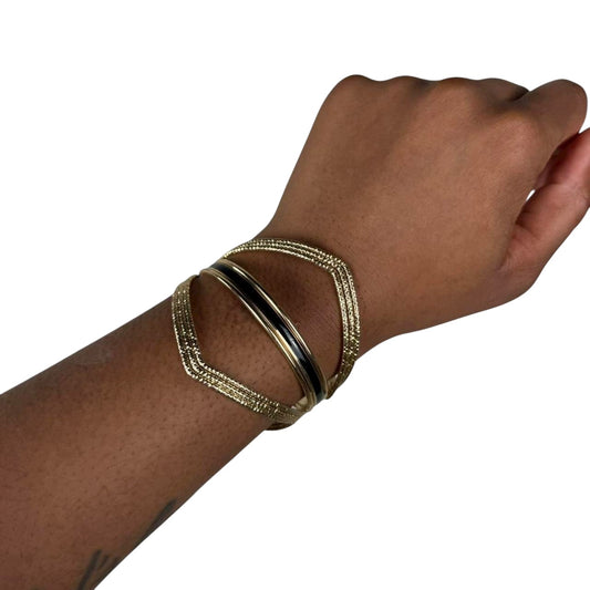 Gold tone bangle cuff