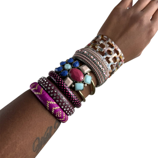 Multicolored Bangle Stack