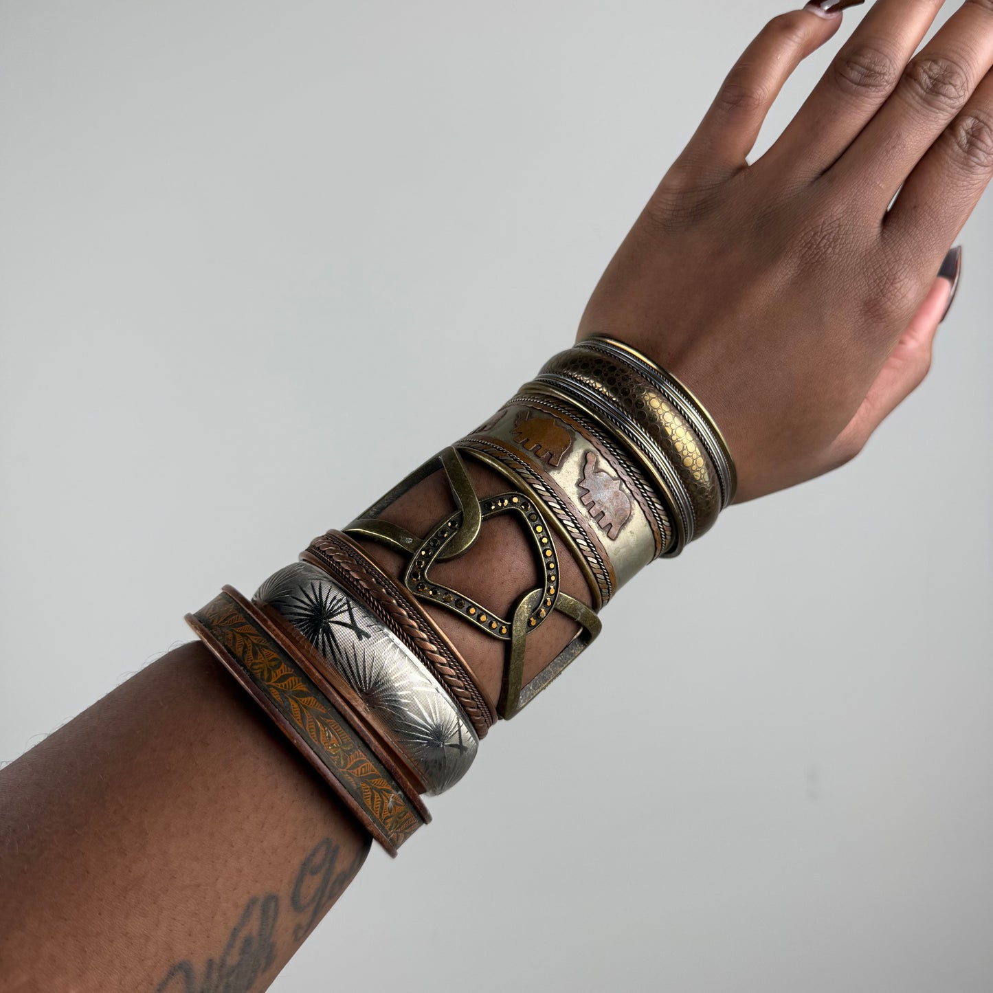 Boho bangle cuff stack