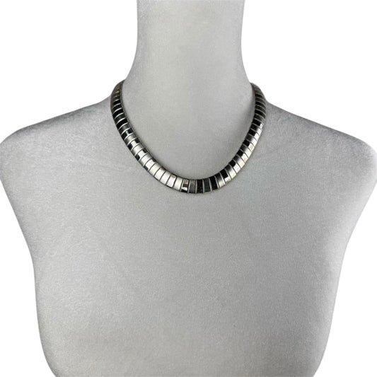 Silver tone statement necklace