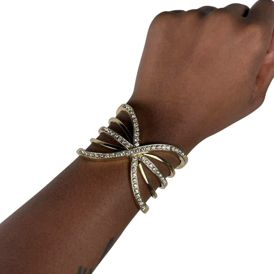 Gold tone bangle cuff