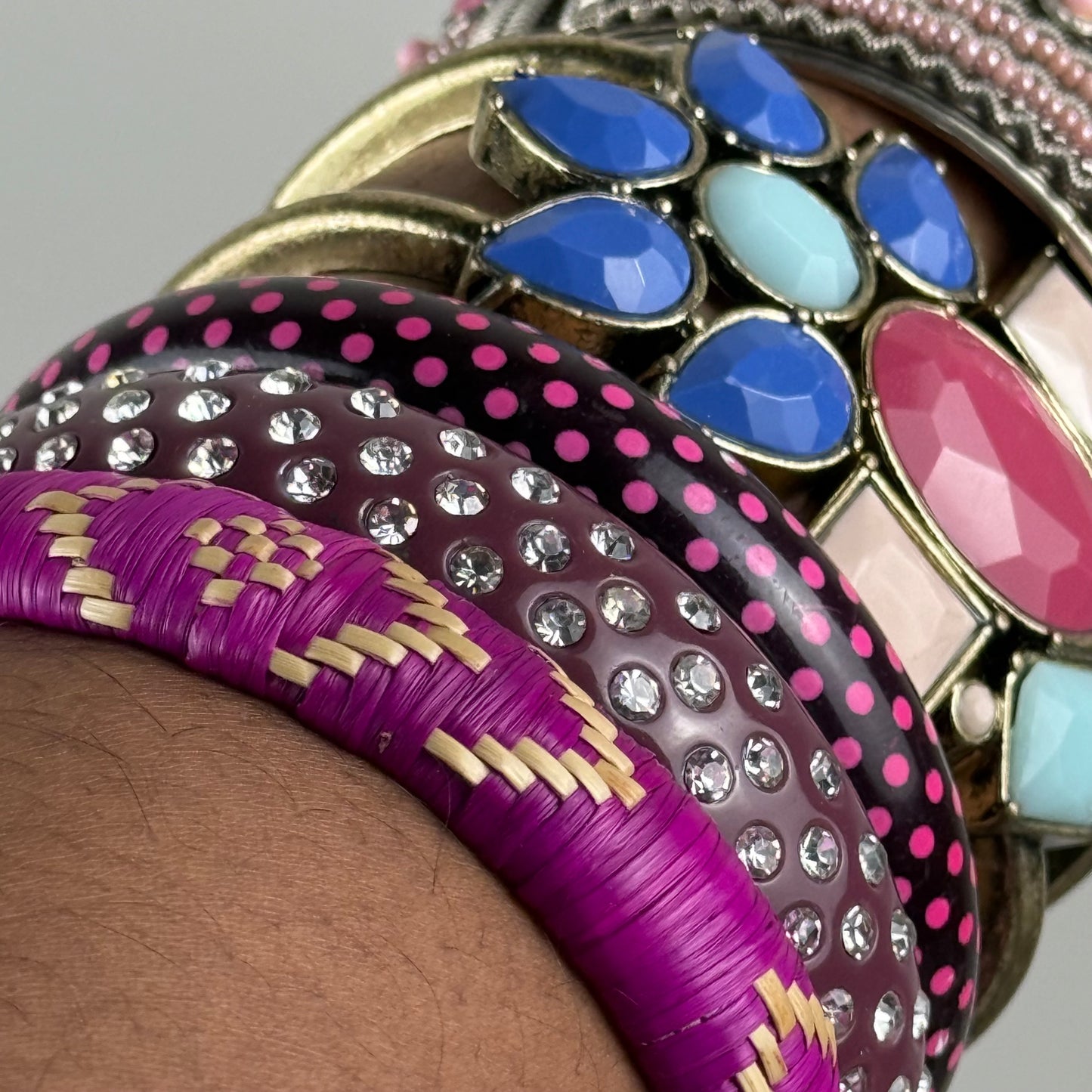 Multicolored Bangle Stack