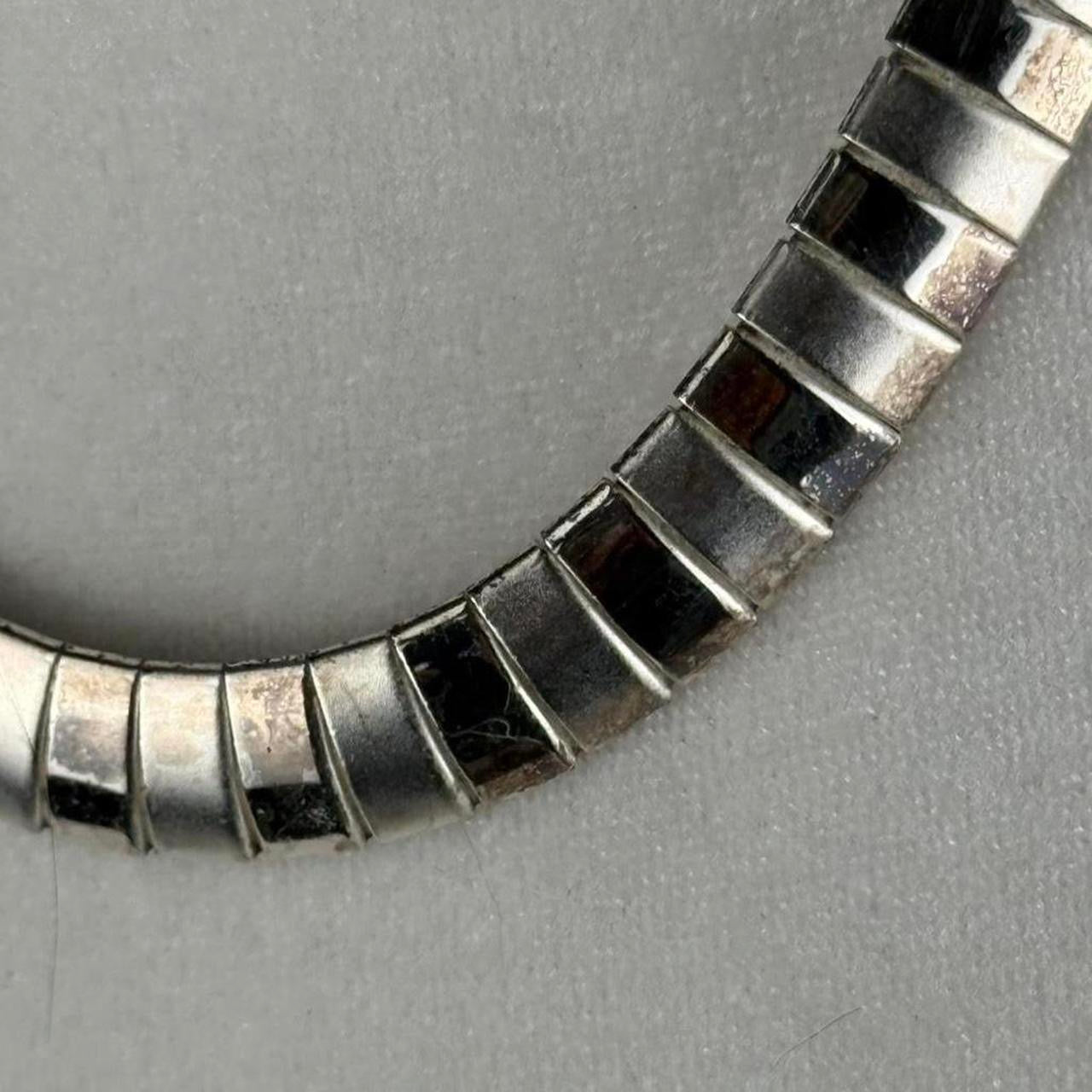 Silver tone statement necklace