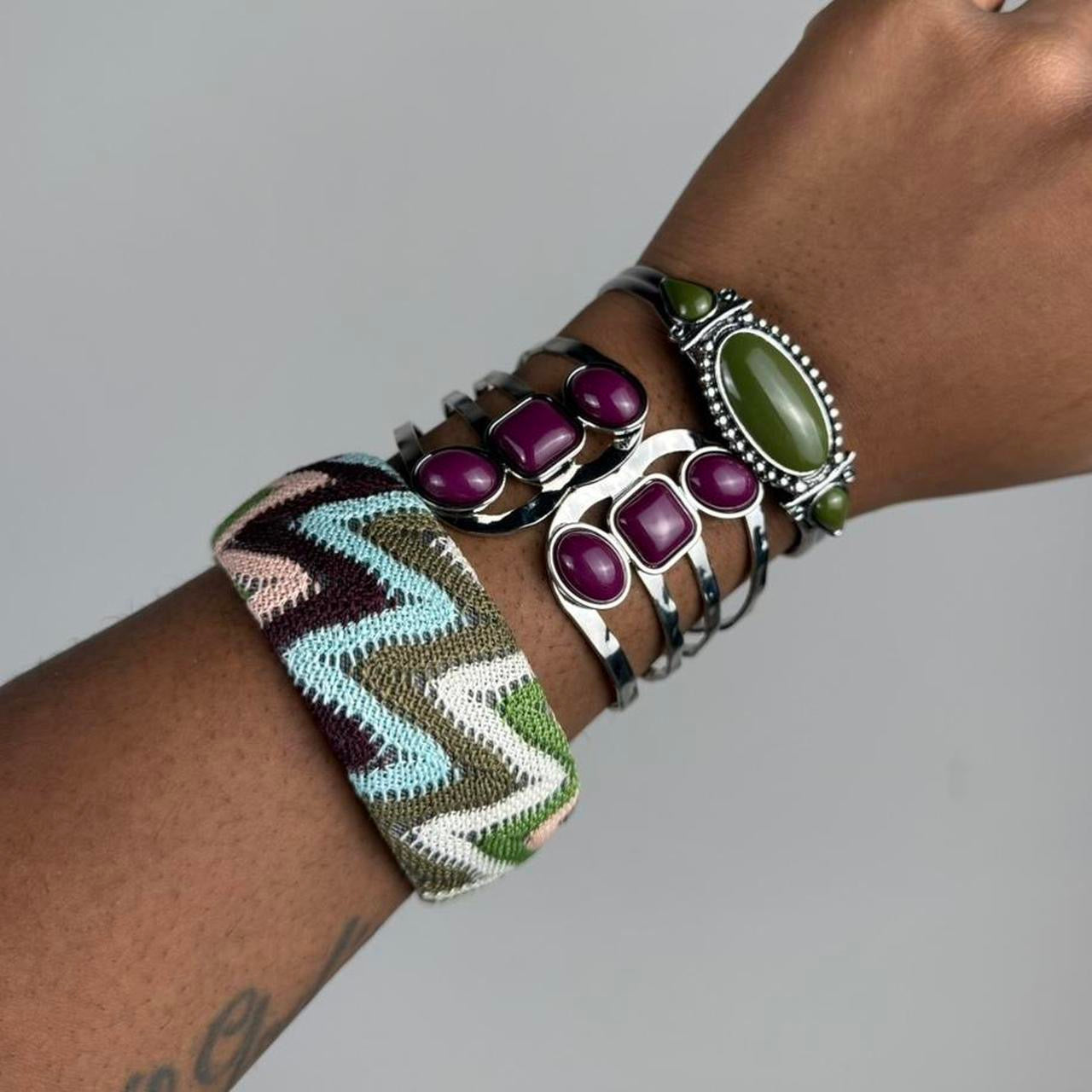 Multicolored Bangle Stack