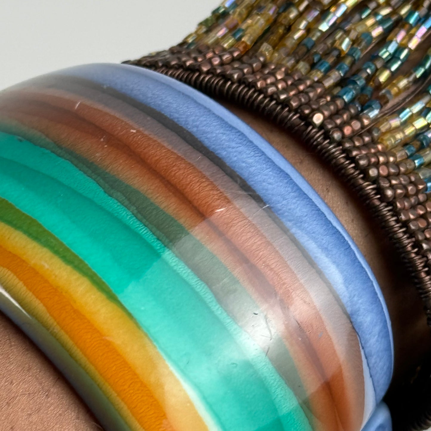 Multicolored Bangle Stack