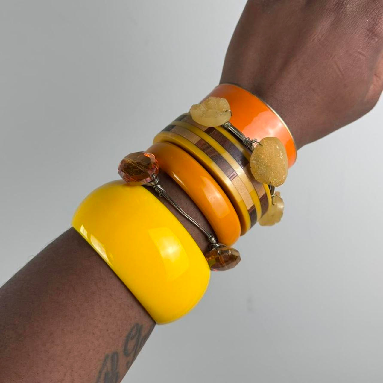 Multicolored Bangle Stack