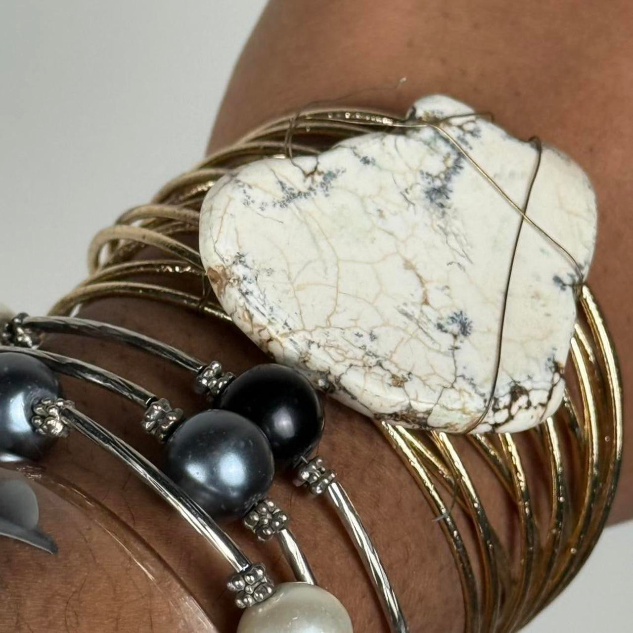 Multicolored Bangle Stack
