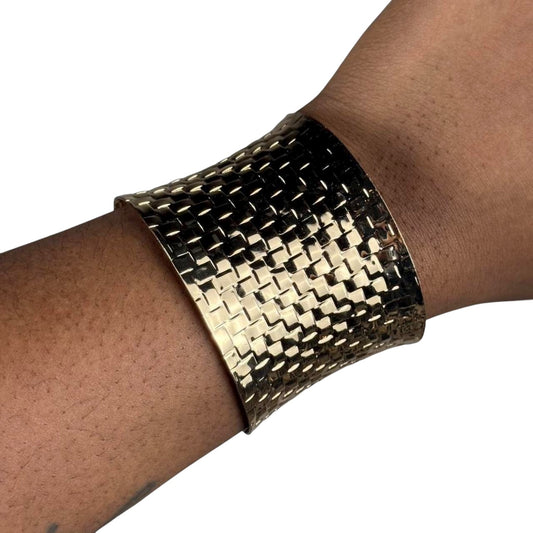 Gold tone bangle cuff