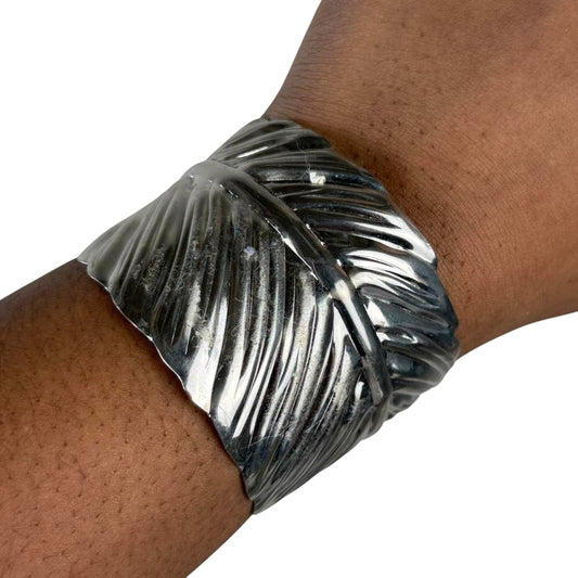 Silver tone bangle cuff