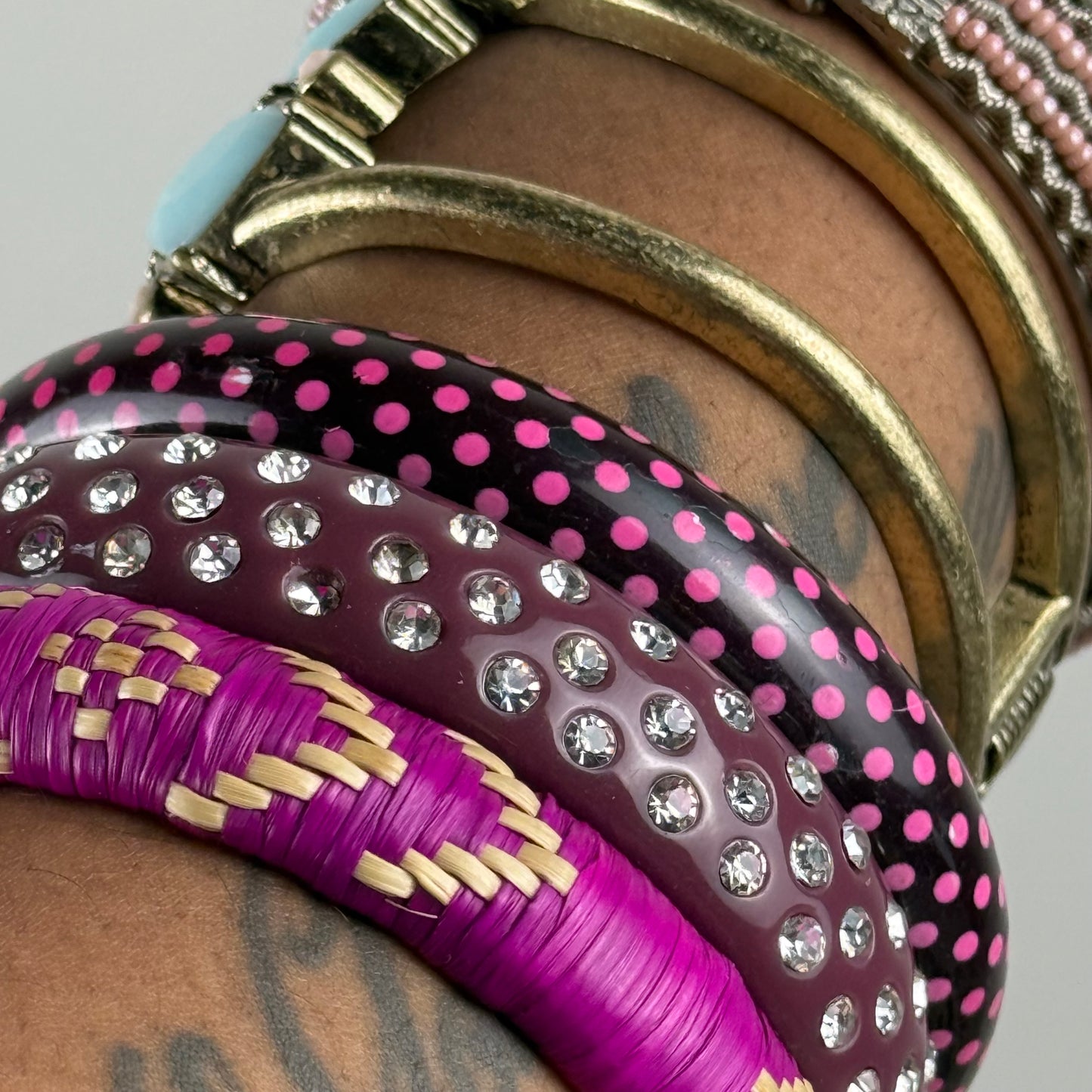 Multicolored Bangle Stack