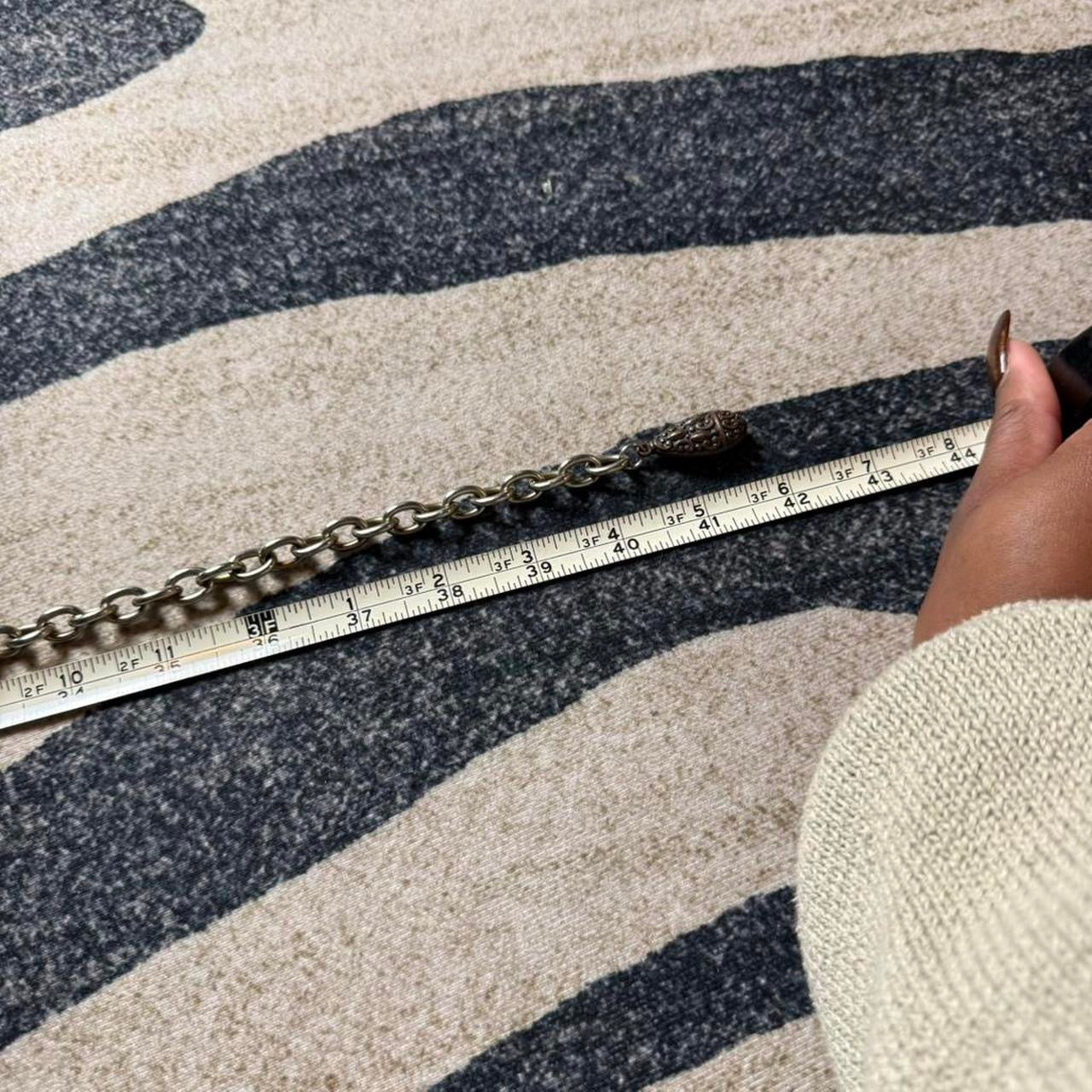 Silver tone chain belt