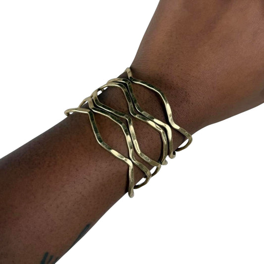 Gold tone bangle cuff