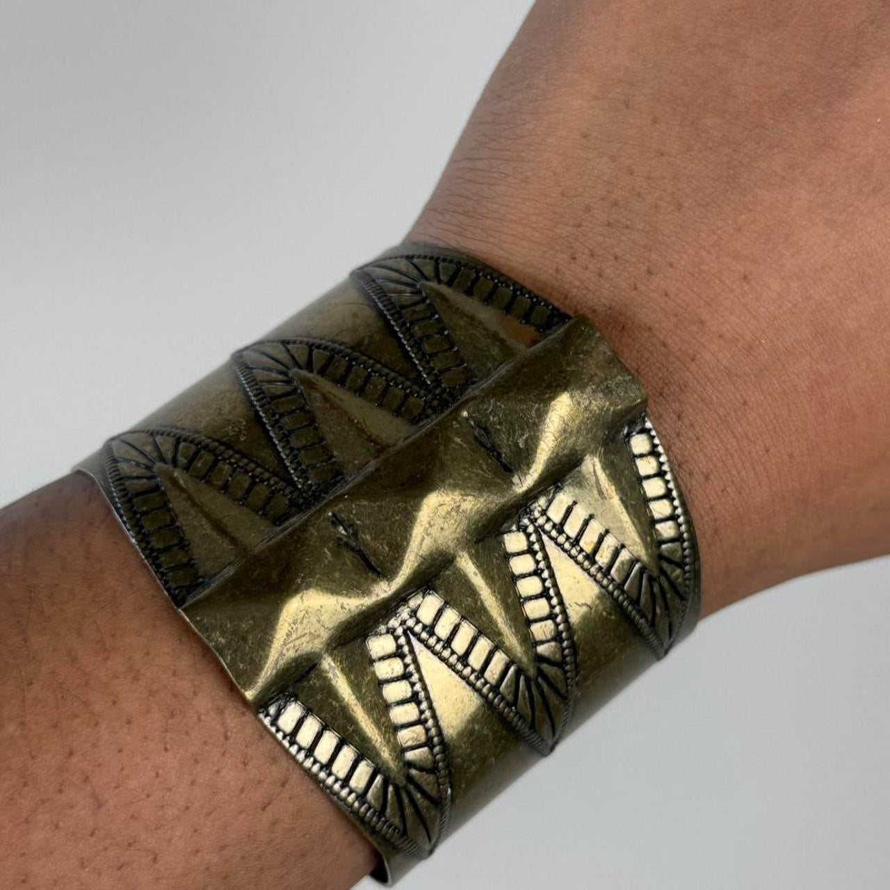 Gold tone bangle cuff