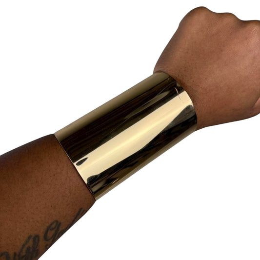 Gold tone bangle cuff