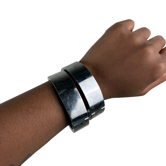 Silver tone cuff stack